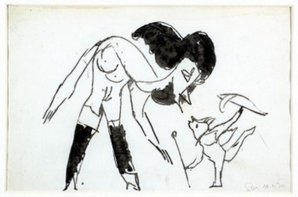 Silva Julio - Cupido - tinta sobre papel - 67cm x 52cm - 1969