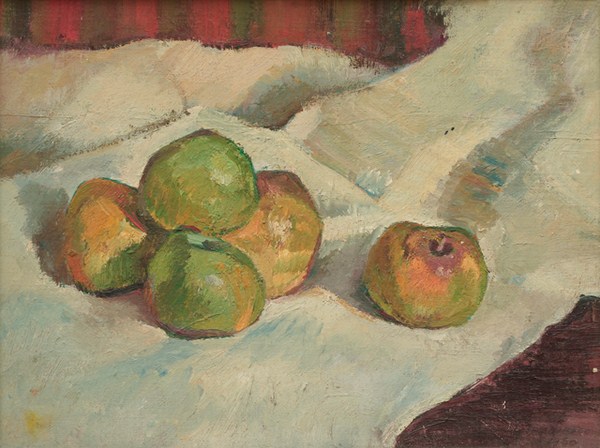 Manzanas, óleo s/cartón, 30 x 40 cm, 1950