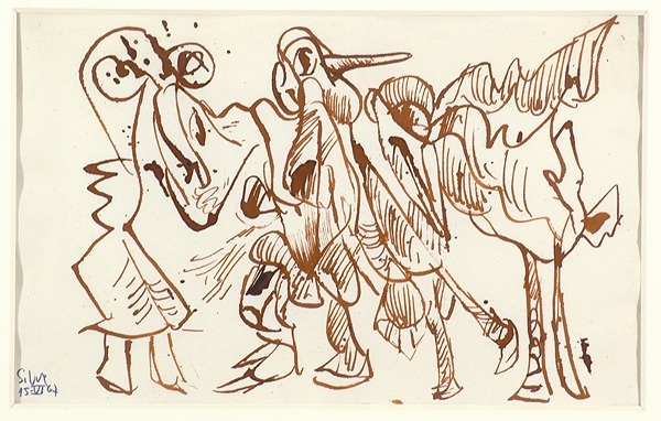 Silva Julio - Sepia Sapiens - tinta sobre papel - 67cm x 52cm - 1967