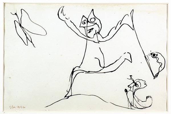 Silva Julio - Vladimir se pasea - tinta sobre papel - 67cm x 52cm - 1970