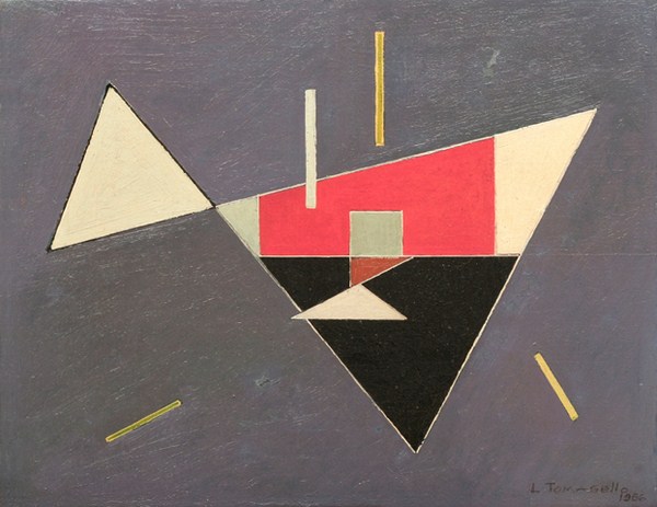 Figuras geométricas, óleo s/ tela, 35 x 45 cm, 1956