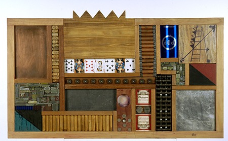 Alkat, banco mesa intervenido, técnica ixta, 130 x 48 x 48 cm, 2006
